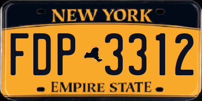 NY license plate FDP3312