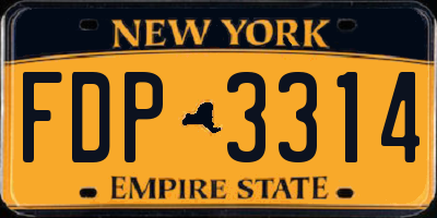 NY license plate FDP3314