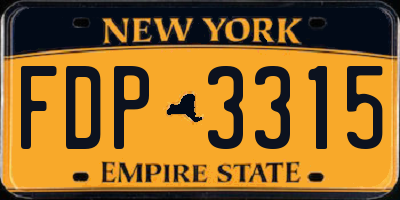 NY license plate FDP3315