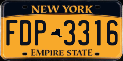 NY license plate FDP3316