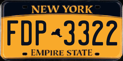 NY license plate FDP3322