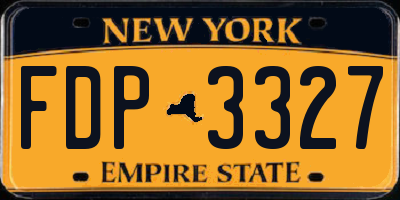 NY license plate FDP3327