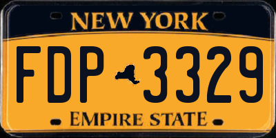 NY license plate FDP3329