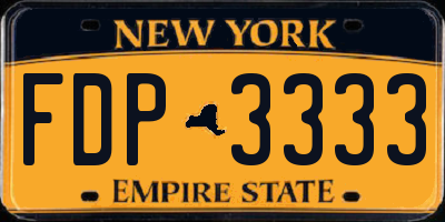 NY license plate FDP3333