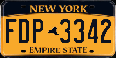 NY license plate FDP3342