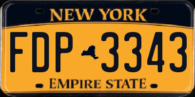NY license plate FDP3343