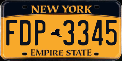 NY license plate FDP3345