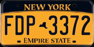 NY license plate FDP3372