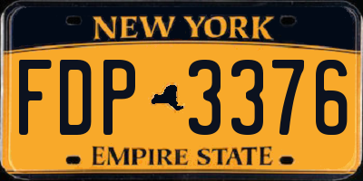 NY license plate FDP3376