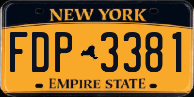 NY license plate FDP3381