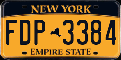 NY license plate FDP3384