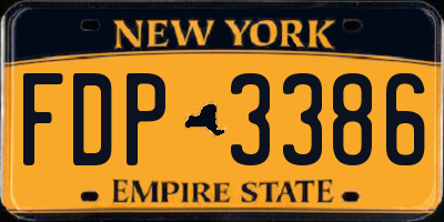 NY license plate FDP3386
