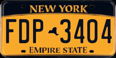 NY license plate FDP3404