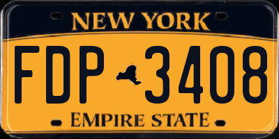 NY license plate FDP3408
