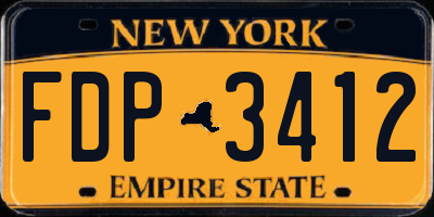 NY license plate FDP3412