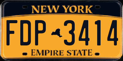 NY license plate FDP3414