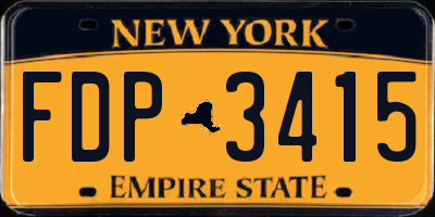 NY license plate FDP3415