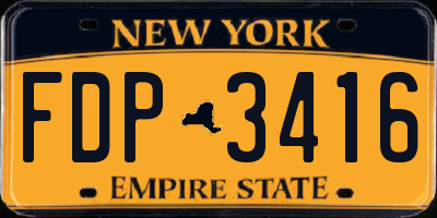 NY license plate FDP3416