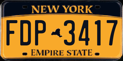 NY license plate FDP3417