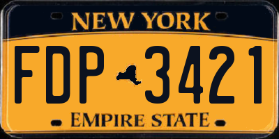 NY license plate FDP3421