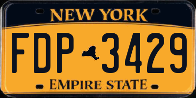 NY license plate FDP3429