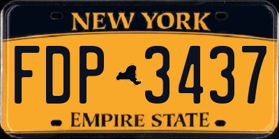 NY license plate FDP3437
