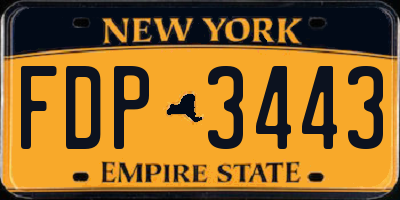 NY license plate FDP3443