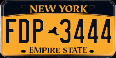 NY license plate FDP3444