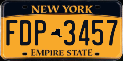 NY license plate FDP3457