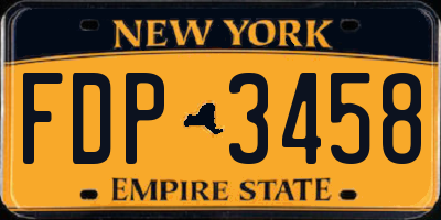 NY license plate FDP3458