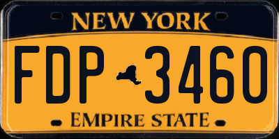 NY license plate FDP3460