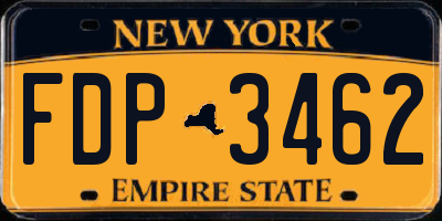 NY license plate FDP3462