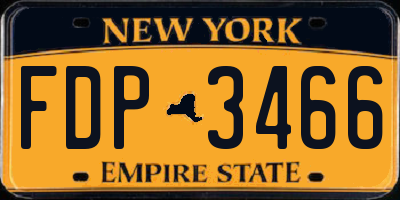 NY license plate FDP3466