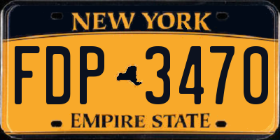 NY license plate FDP3470
