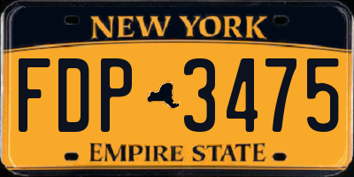 NY license plate FDP3475