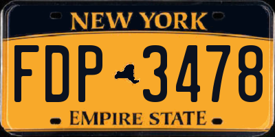 NY license plate FDP3478