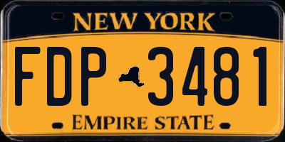 NY license plate FDP3481