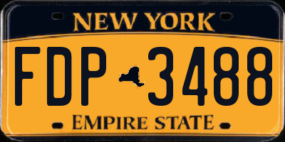 NY license plate FDP3488