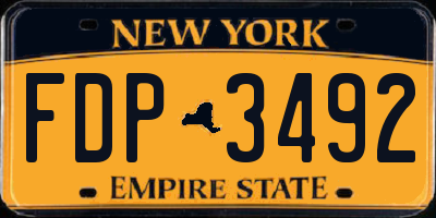 NY license plate FDP3492