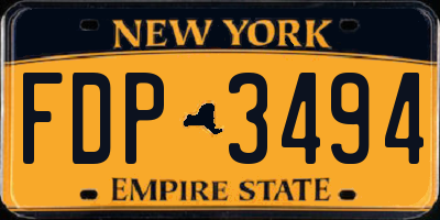 NY license plate FDP3494