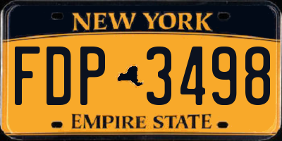 NY license plate FDP3498
