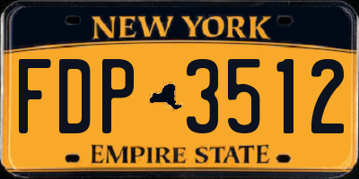 NY license plate FDP3512