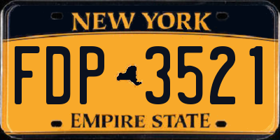 NY license plate FDP3521