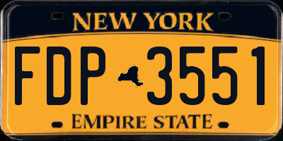 NY license plate FDP3551
