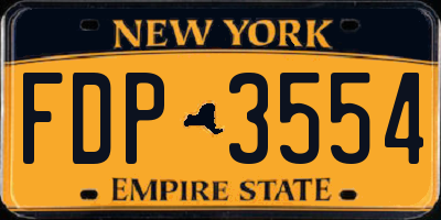 NY license plate FDP3554