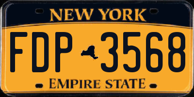 NY license plate FDP3568