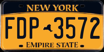 NY license plate FDP3572