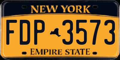 NY license plate FDP3573
