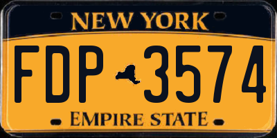 NY license plate FDP3574