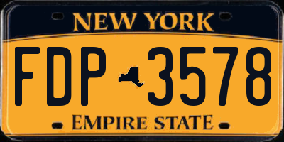 NY license plate FDP3578